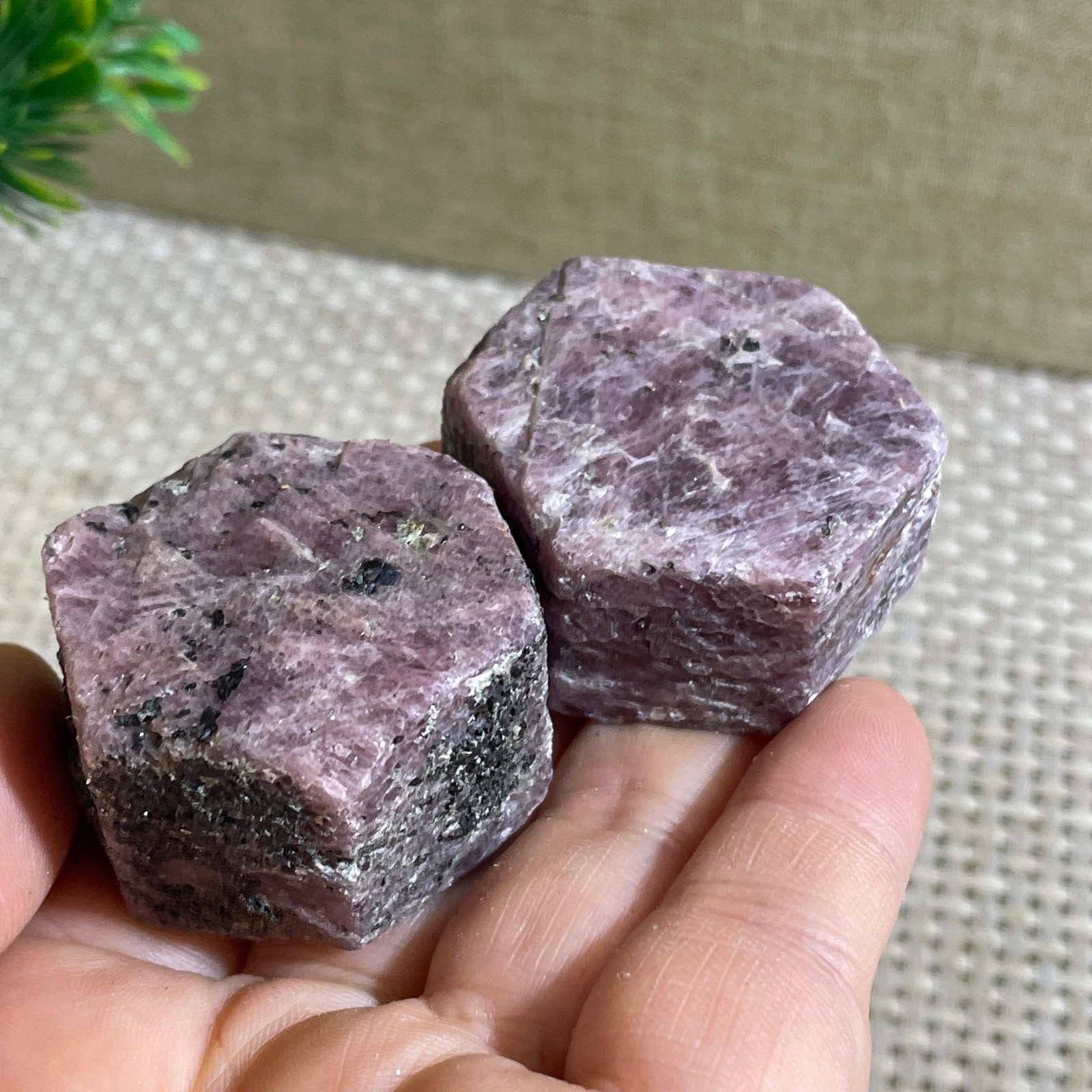 170g Red Corundum Ruby Rough Mineral Specimen reiki Healing 2pcs
