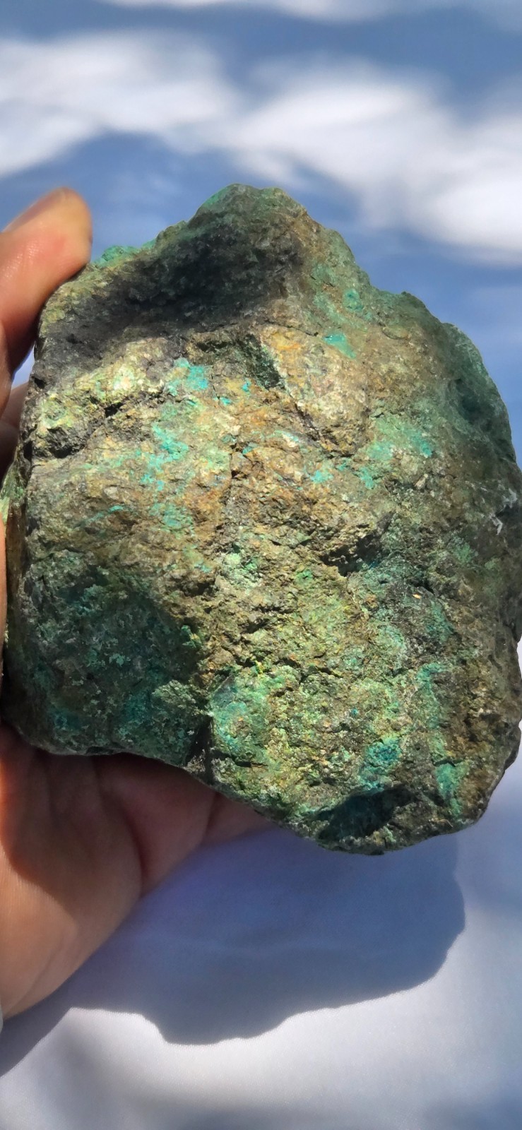 Large 880 Grs Old Chrysocolla Specimen Arizona USA Dark Green Blue Chalky Matrix