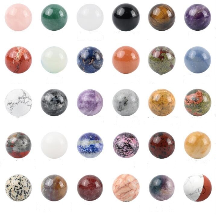 20/25/30mm Solid Gemstone Polished Rock Minerals Crystal Healing Orb Ball Sphere