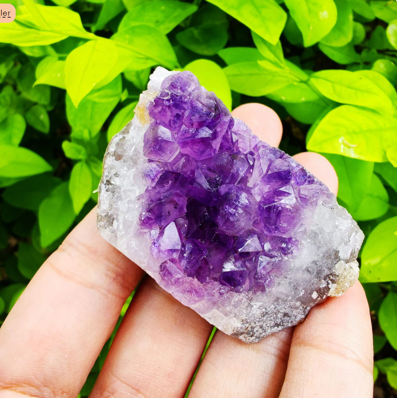 2025NEWFIND Raw Amethyst Quartz Geode Druzy Cluster Healing Crystal Specimen