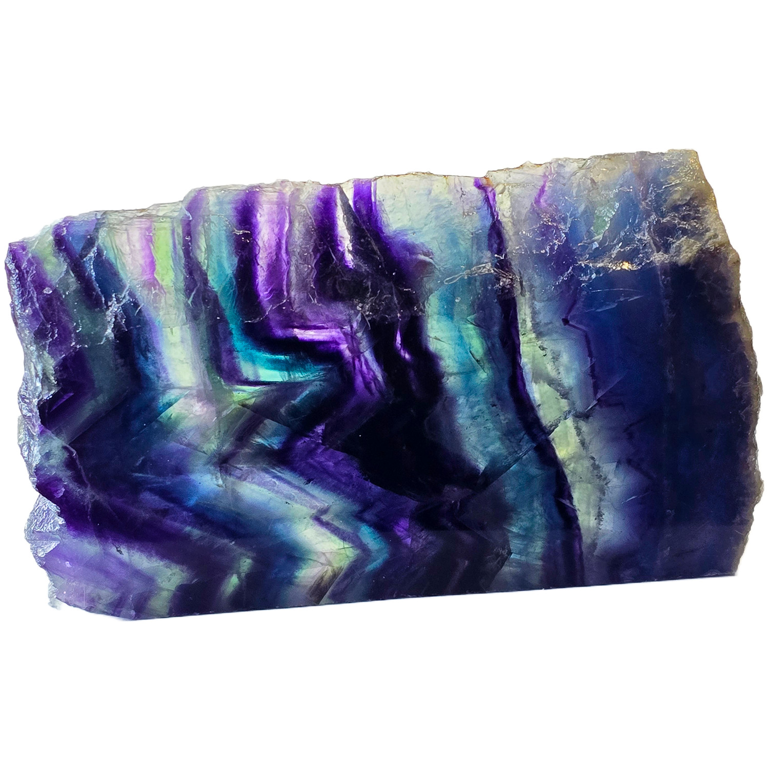 Medium Rainbow Fluorite Slab🌈 Polished Crystal Decor Display Stone