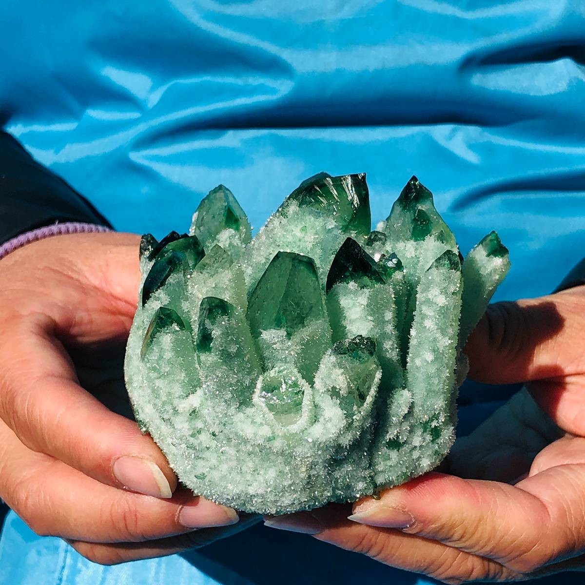 4 piece Lab-Grown Green Crystal Clusters Healing Energy Home Decor 3.82LB