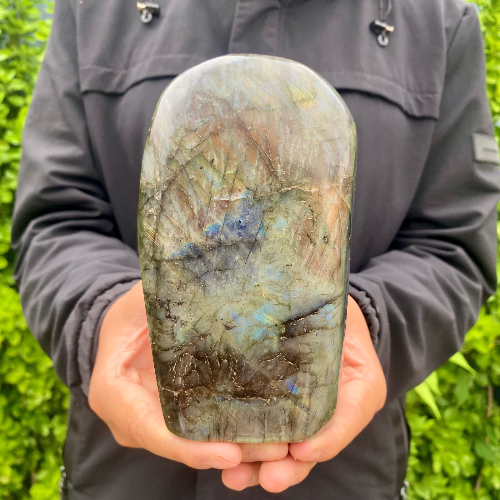 2.31LB Natural Labradorite Quartz Crystal Freeform Mineral Specimen Healing