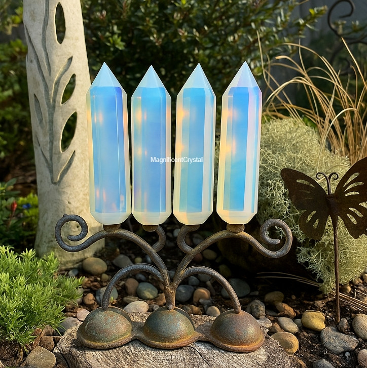 4PCS Opalite Stone Collection AAA Crystal Gemstones Tower Point Healing Decor