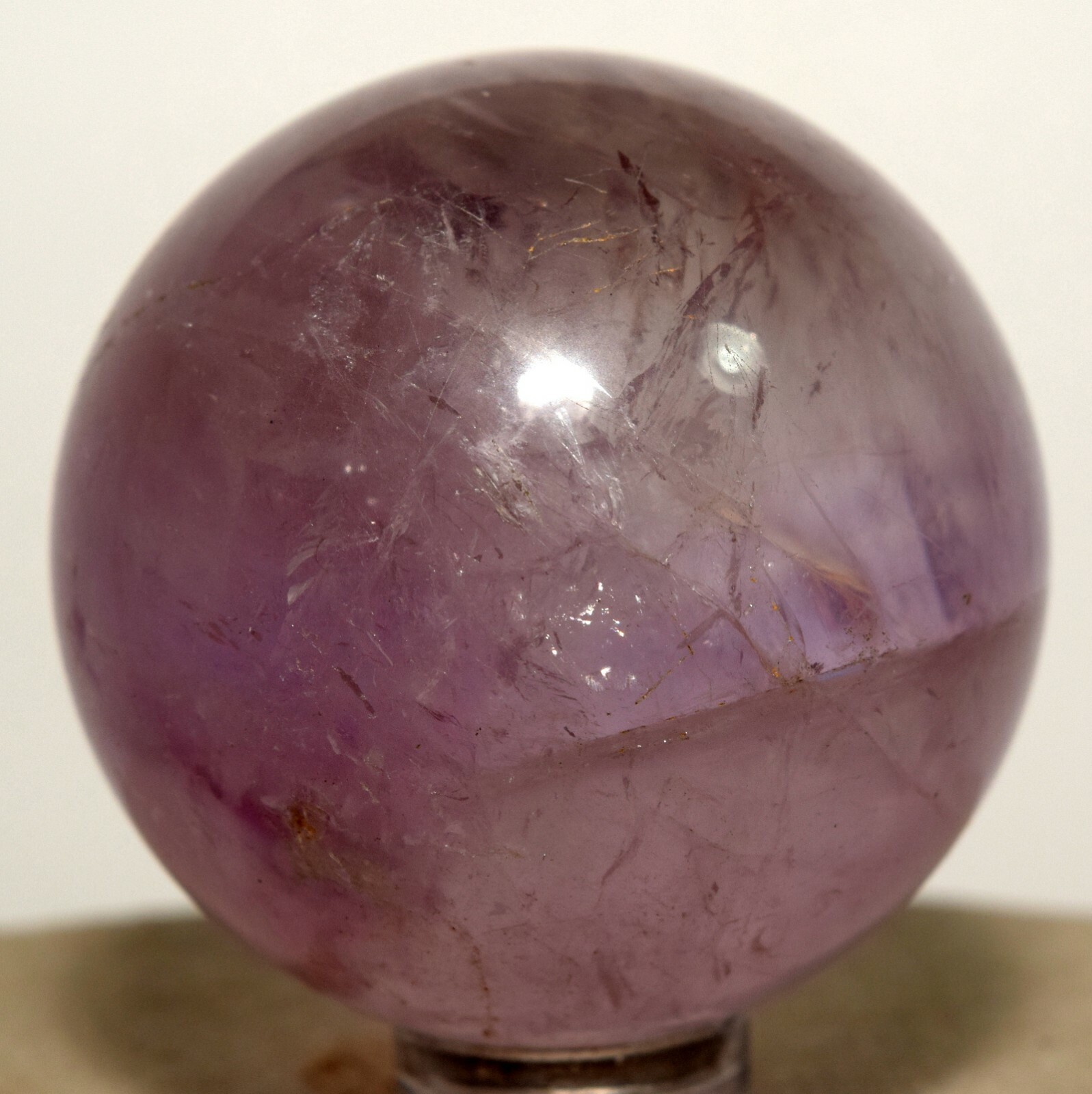 44mm 120g Rainbow Purple Amethyst Sphere Translucent Gemstone Crystal Ball China