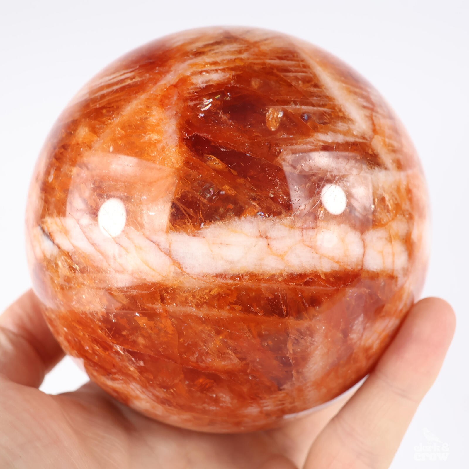 Fire Quartz Hematoid Sphere XL 117mm Crystal 5.25lb Mineral Statement Piece