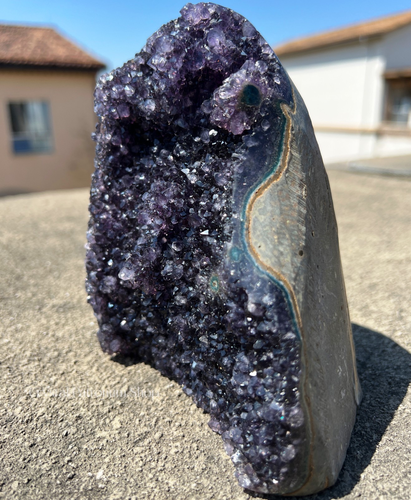 Natural Large Amethyst Crystal Cluster, Raw Amethyst Geode, Dark Purple Amethyst