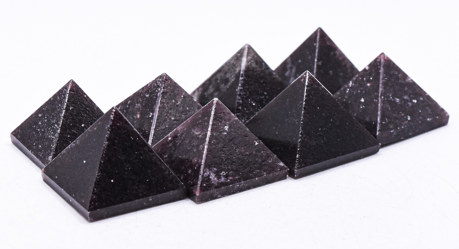 25mm 1PC Dark Deep Purple Lepidolite Pyramid Polished Lithia Mica Mineral Brazil
