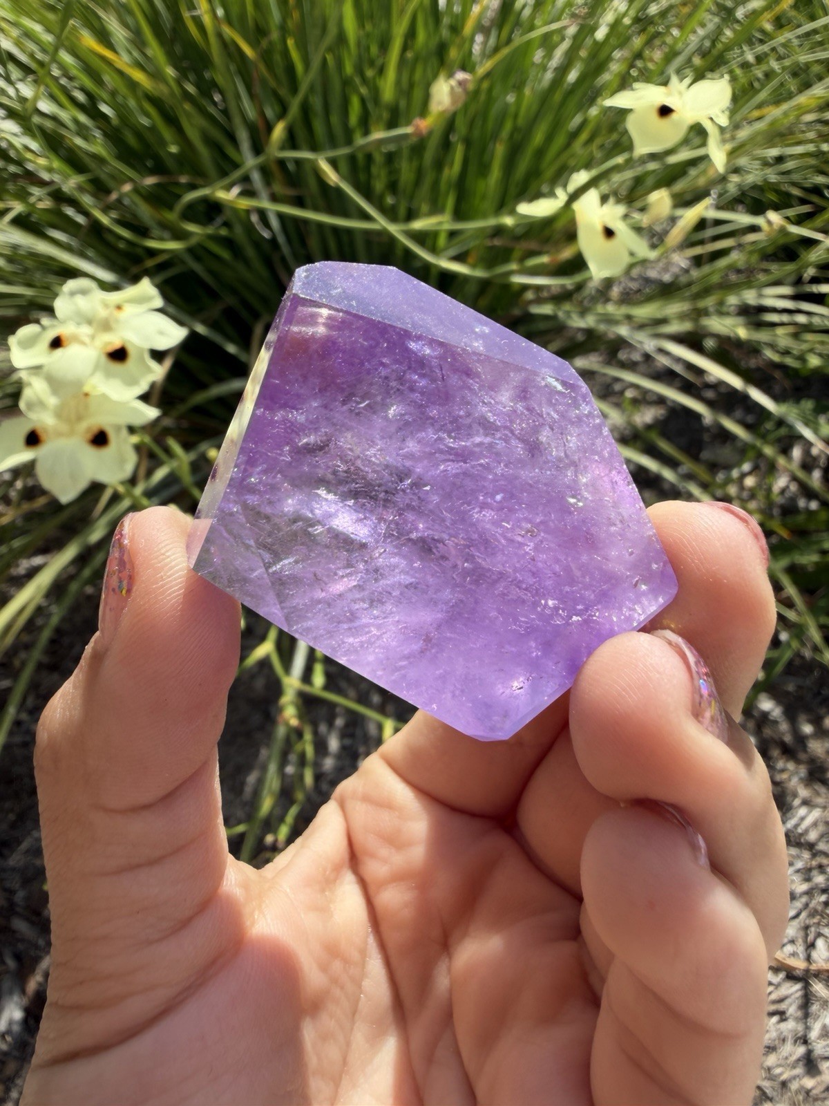 Natural Amethyst Freeform Lavender Quartz Polished Rainbow Crystal,A373