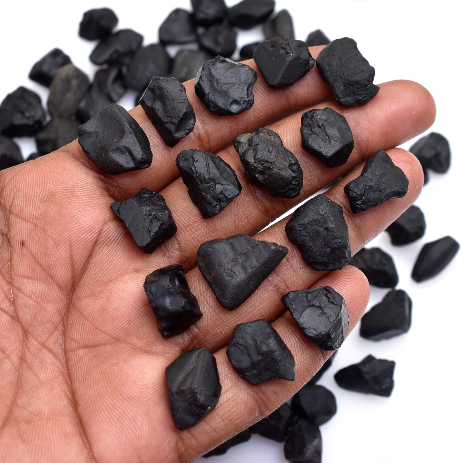 25 AAA Raw Black Spinel Gemstones Specimen : 12-20mm Rough Jewelry Making
