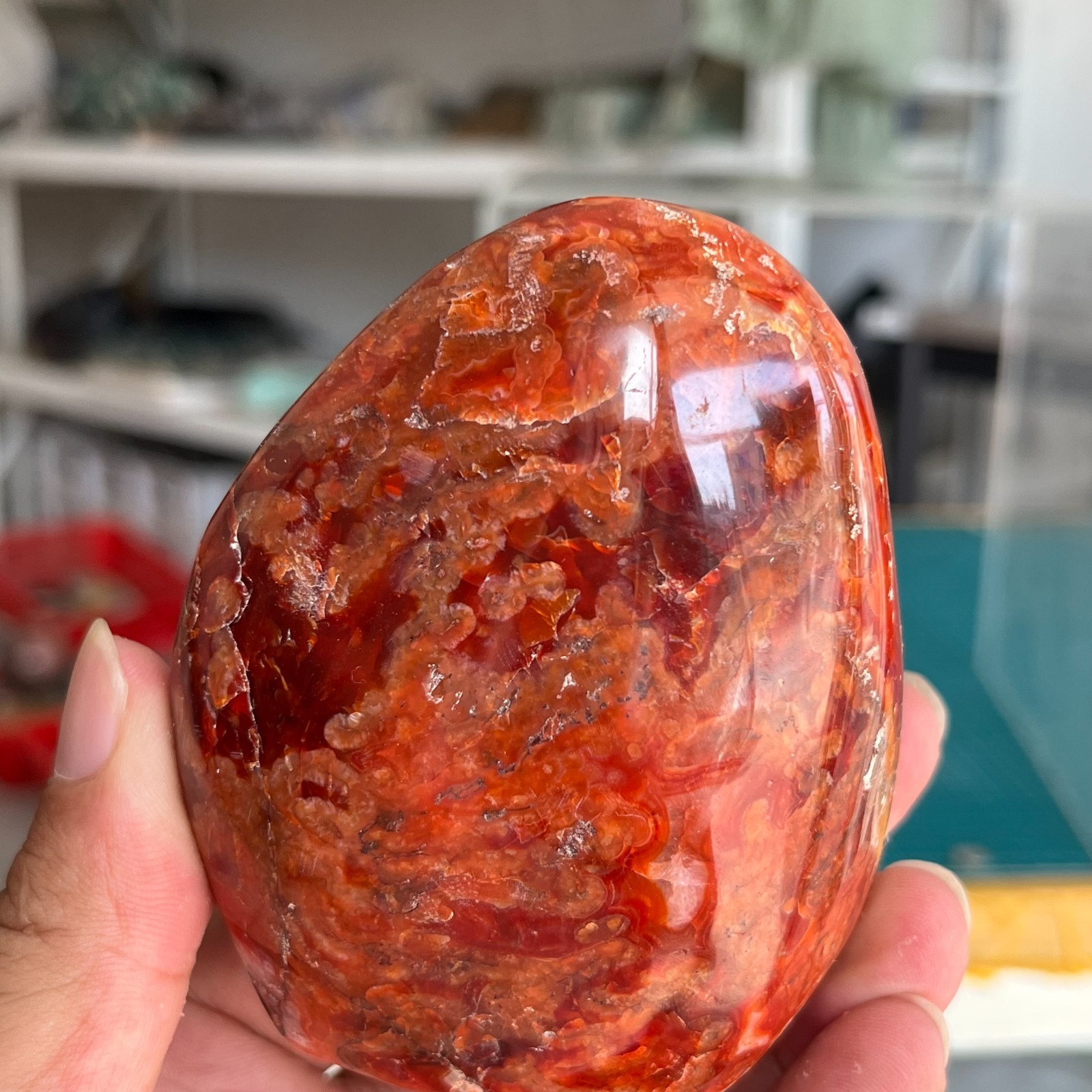 420g High Quality Natural Red Agate Carnelian Crystal Mineral Specimen Healing