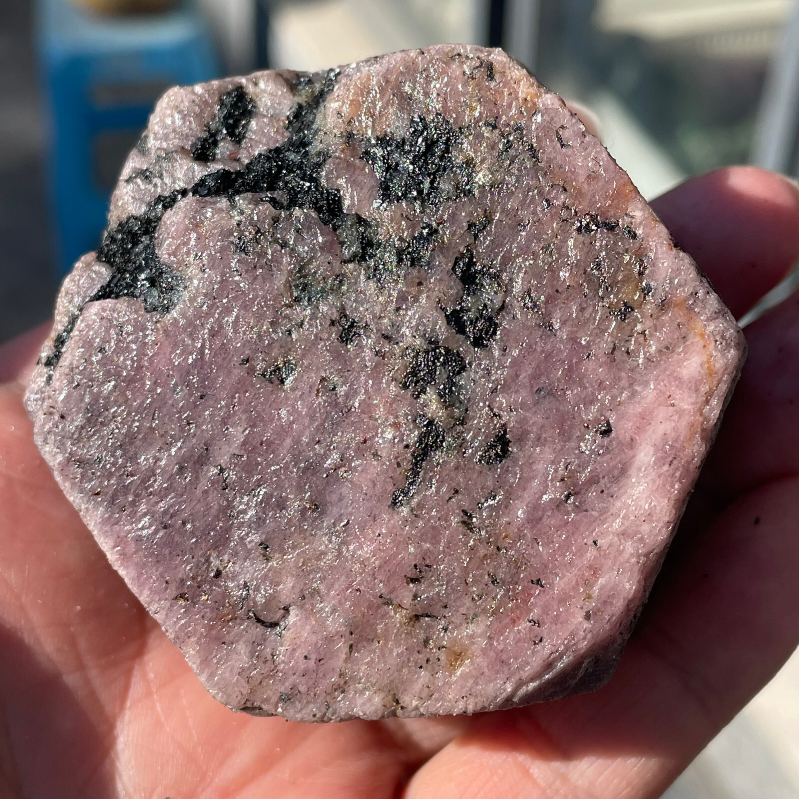 429g Large Natural Hexagon Corundum Ruby Triangular Mark Record-keeper Specimen