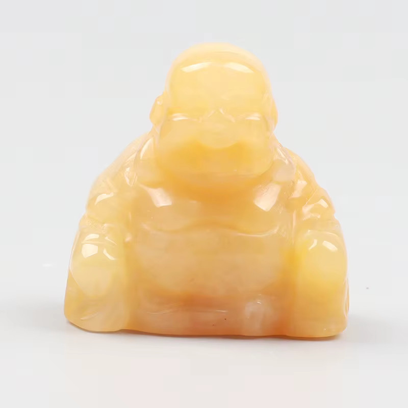 Jade Buddha Figurine 1.5” Hand Carved Natural Green Gemstone Reiki Crystal Hea