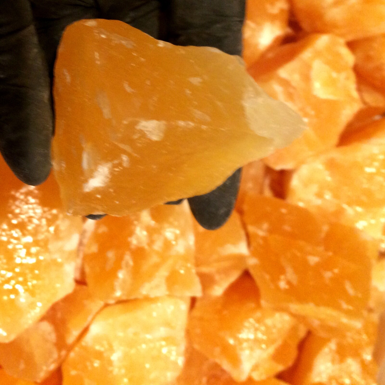 1/2 lb LOT Calcite Orange Natural Crystal Rough Gemstone Raw Stone Bulk Healing