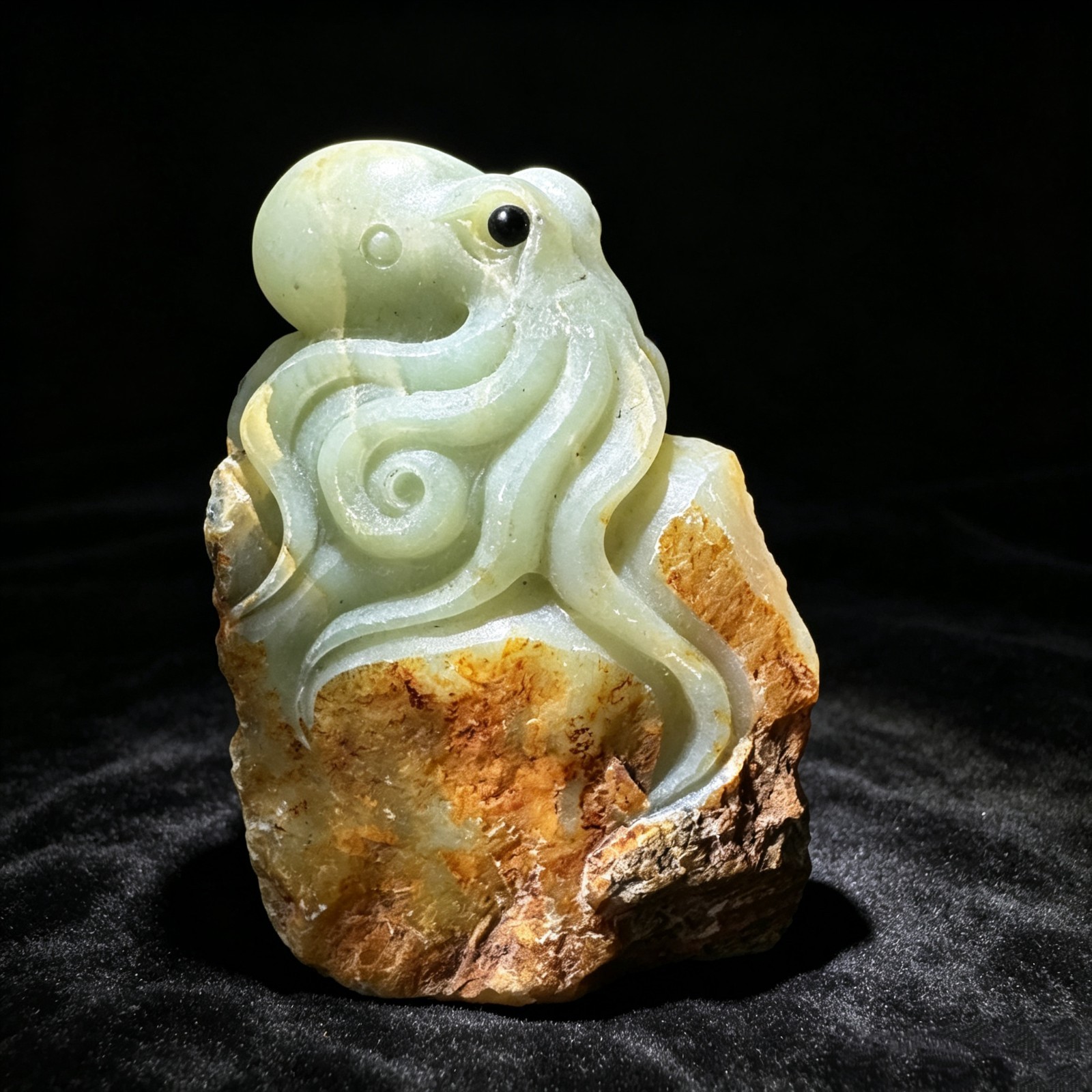 Hand Carved Amazonite Octopus Figurine – Sea Life Desk Decor Crystal Collectible