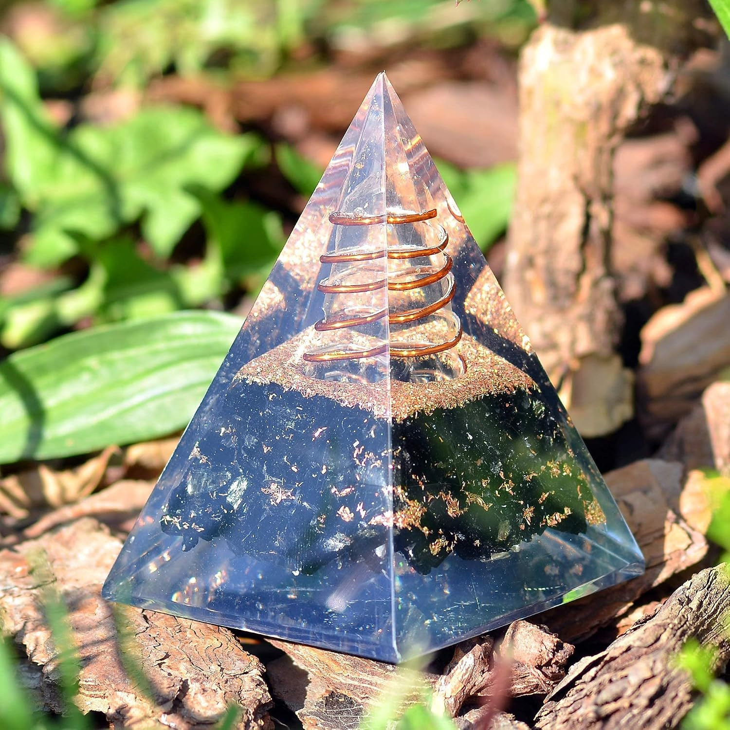 Orgone Pyramid-Black Tourmaline-Crystal-Chakra Balancing Orgone Energy