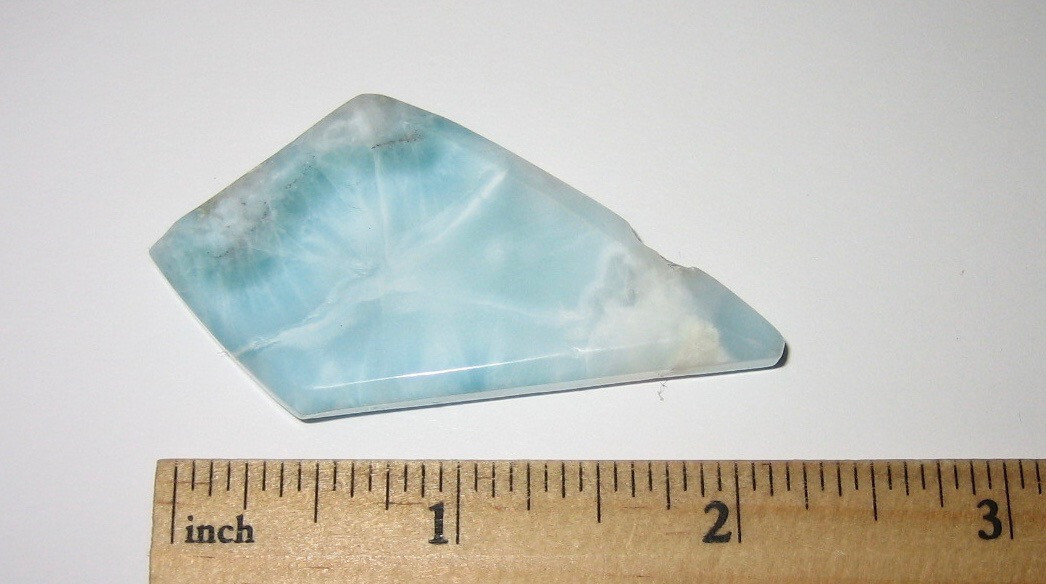 2.3″ TUMBLED POLISHED CABOCHON STYLE CUT LARIMAR STONE DOMINICAN REPUBLIC 22g *3