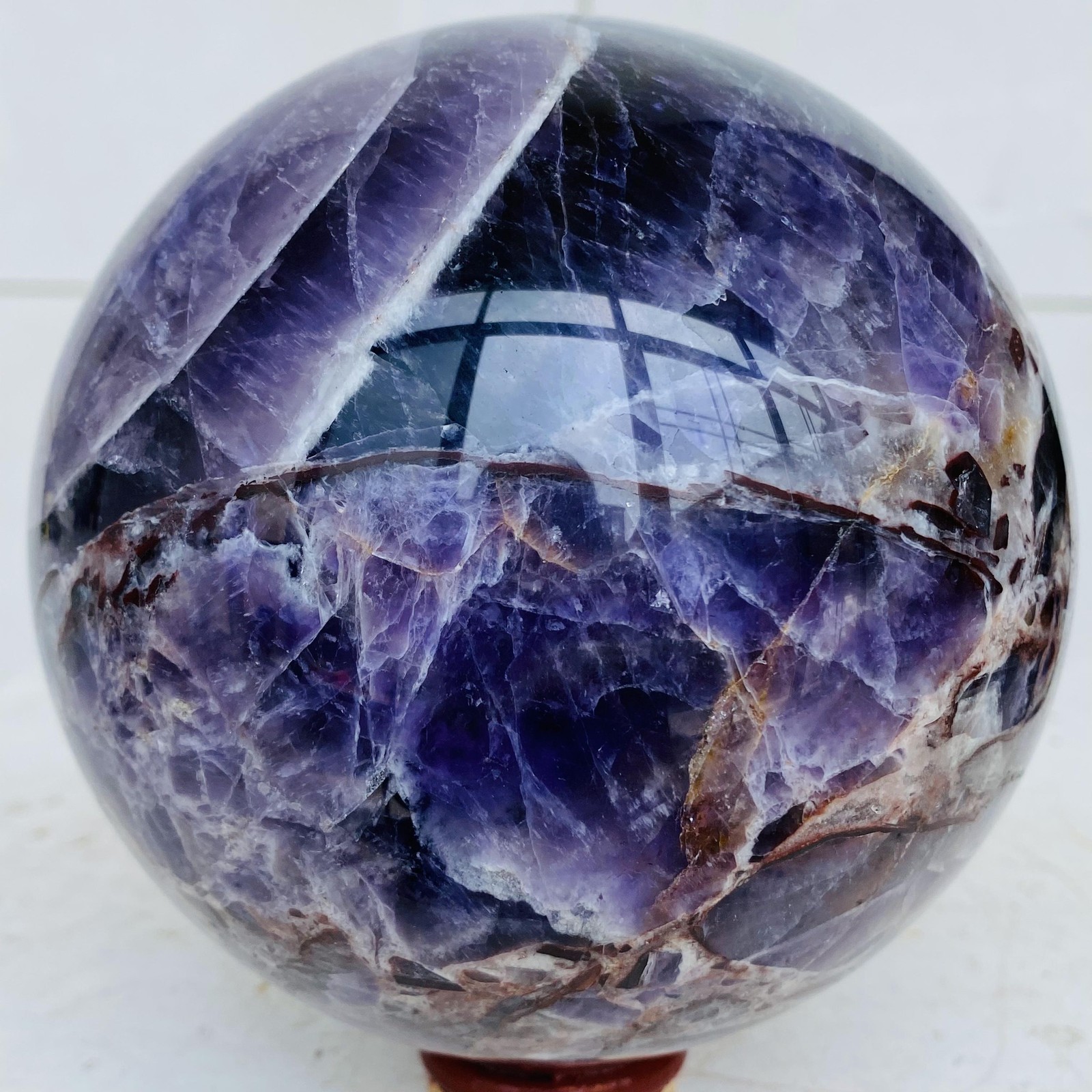Natural Dream Amethyst Quartz Crystal Sphere Ball Healing 2400g