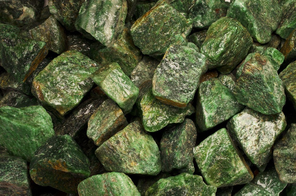 18 lbs Dark Green Aventurine Rough Stones-Natural Crystal Mineral Rock Tumbling
