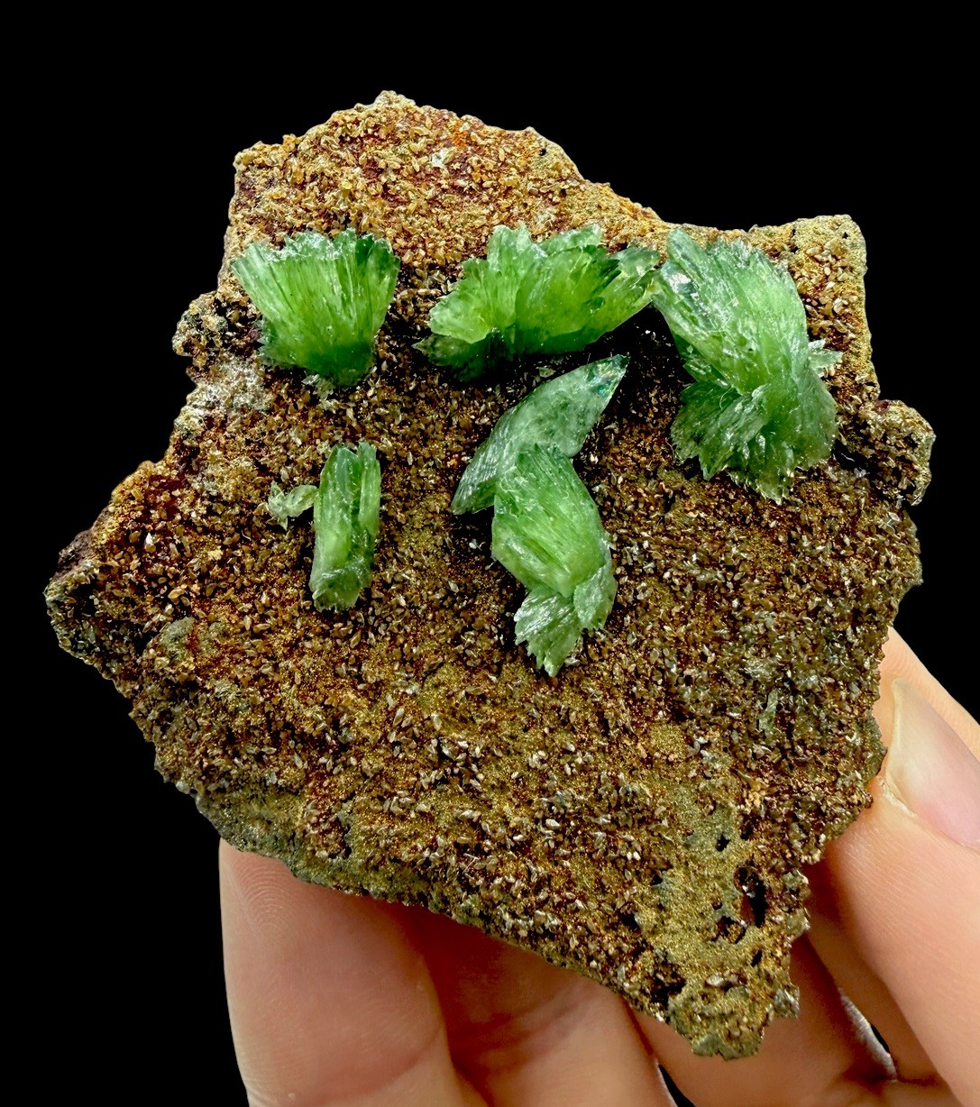 Ludlamite On Siderite Crystals : Huanuni Mine . Oururo , Bolivia 🇧🇴