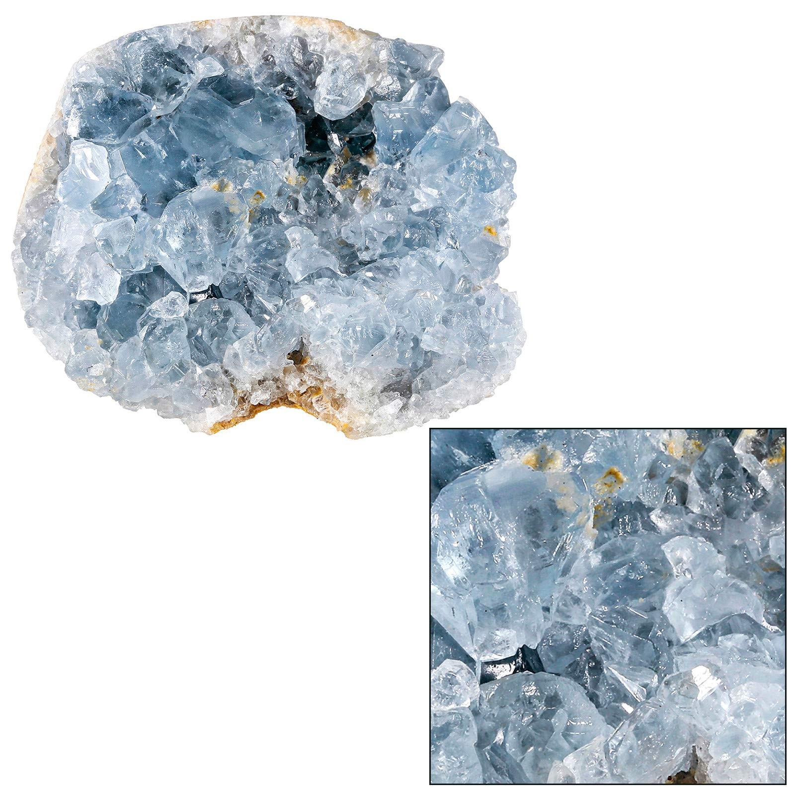 Natural Raw Blue Celestite Mineral Healing Crystal Cluster Geode Irregular Ho…