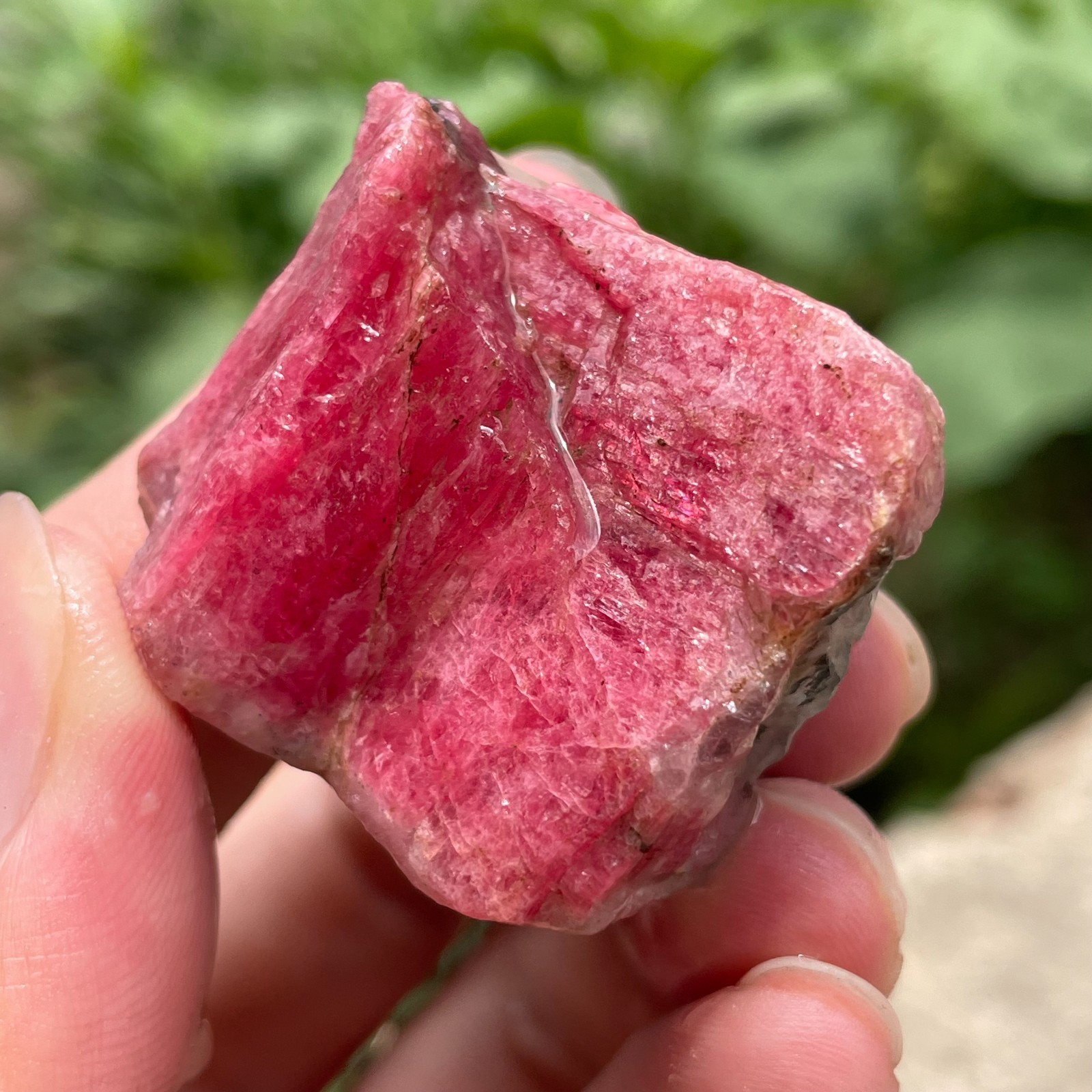 76g Small Raw Ore Red Black Rhodonite Quartz Gemstone Mineral Specimen