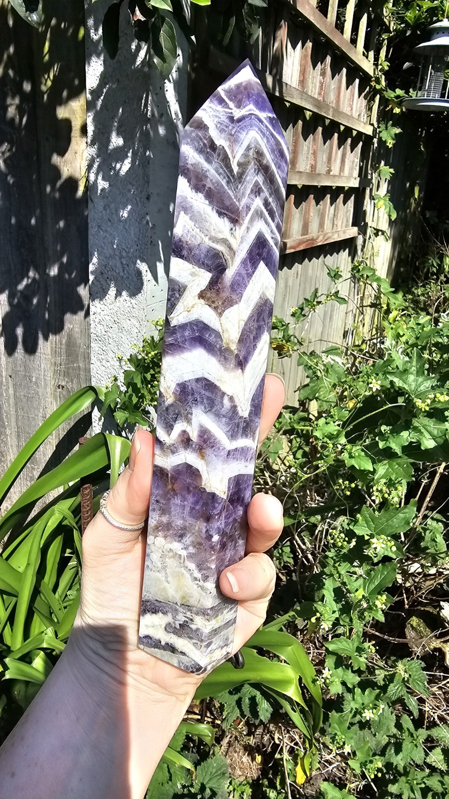 ✨️SALE✨️ X Large Chevron Amethyst Crystal Tower Point Healing 21.5cm 536g