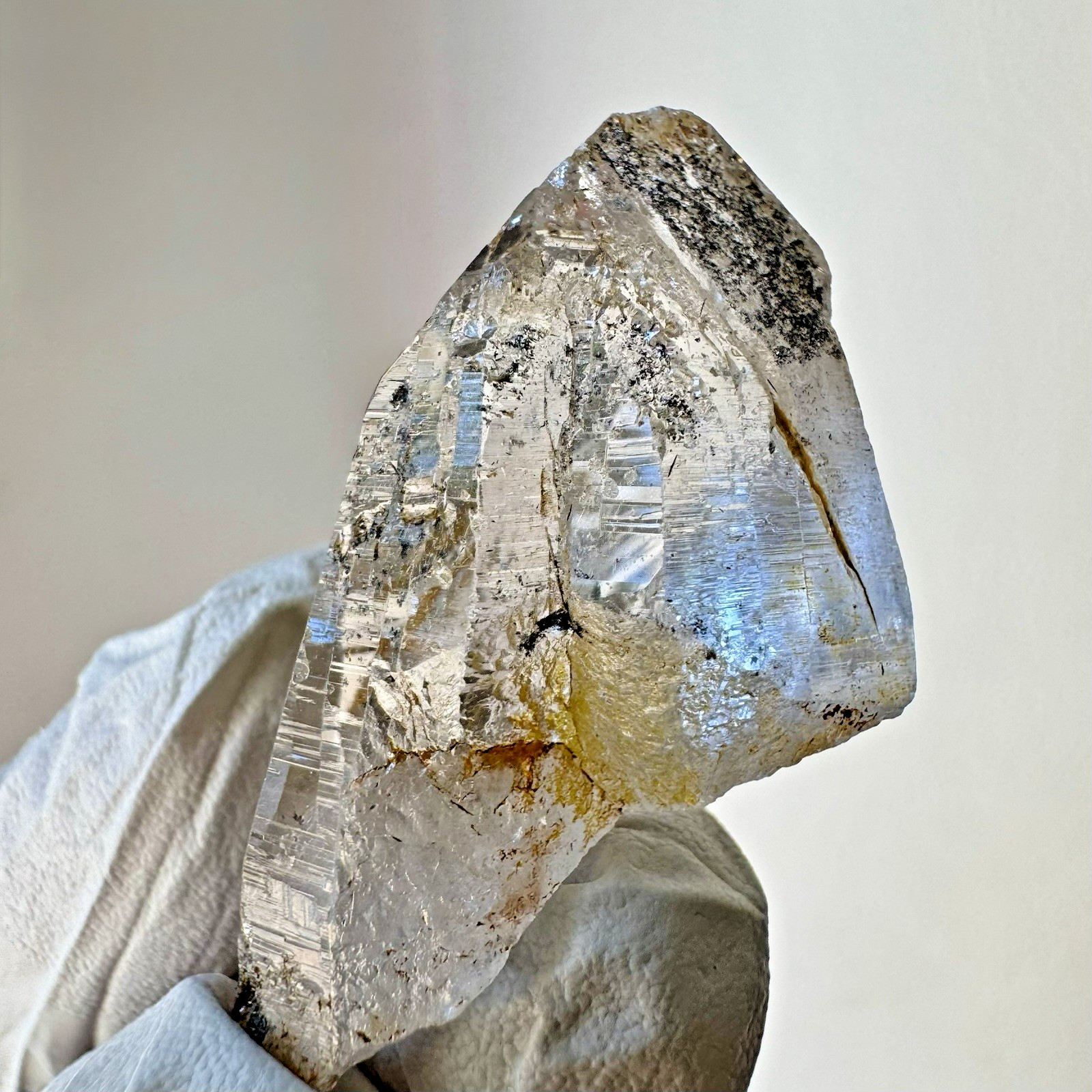 “Golden Fault Peak” Ganesh Himalayan Quartz Nepal Black Phantom Etched Crystal
