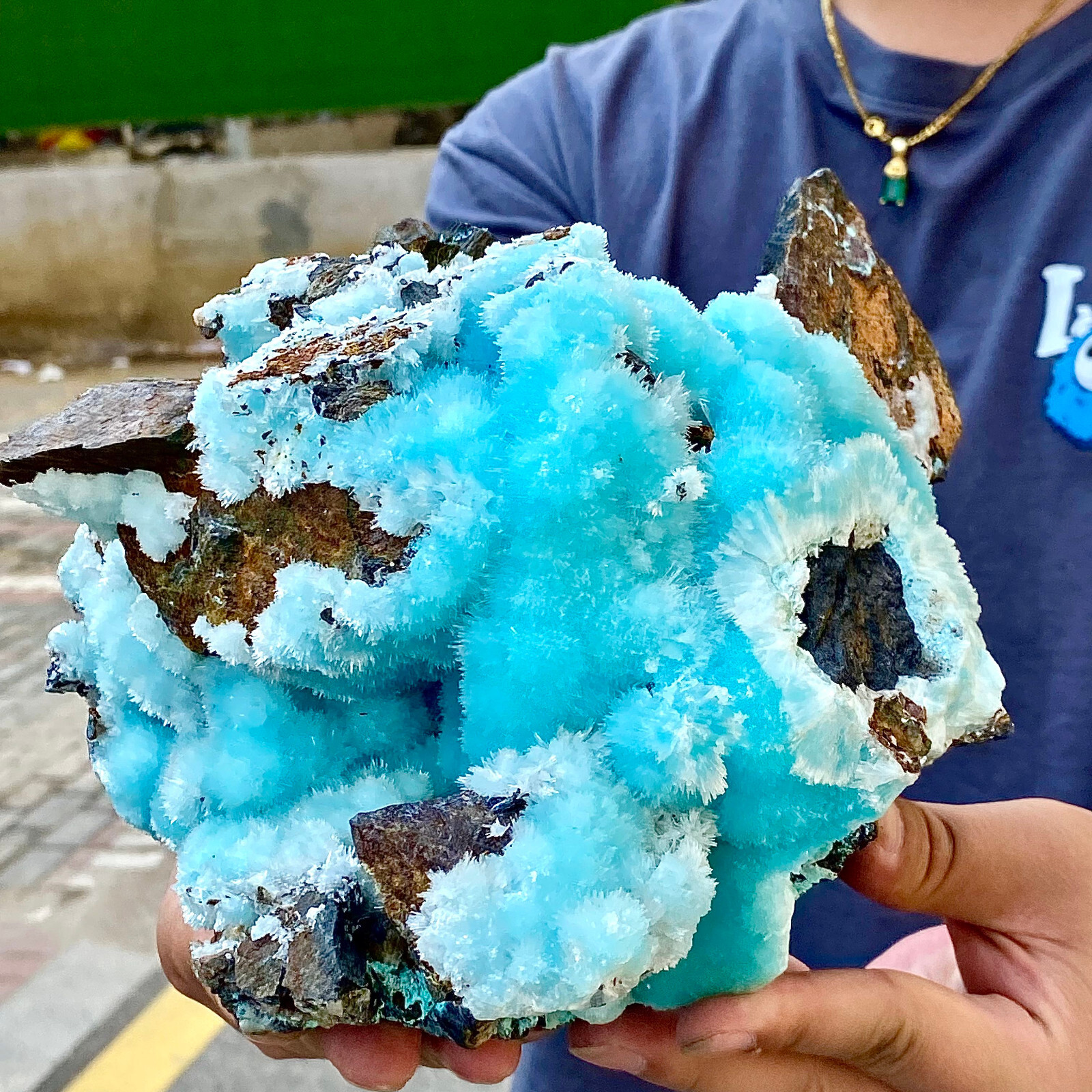 8.47LB sea patterned natural blue textured crystal, Chinese blue Aragon stone