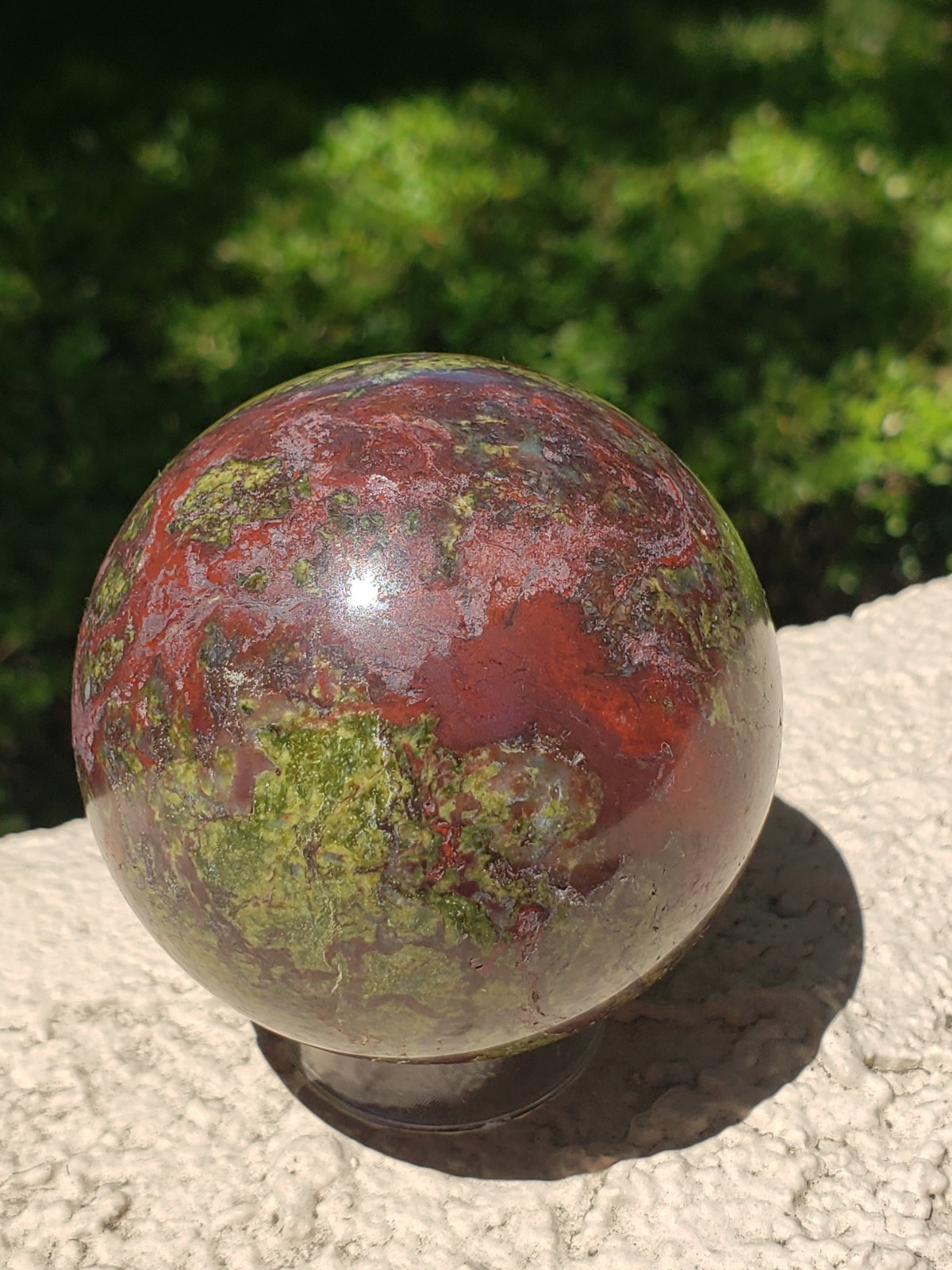 2.41″ Dragon’s Blood Stone Jasper Quartz Mineral Crystal Sphere Ball Orb, 371g