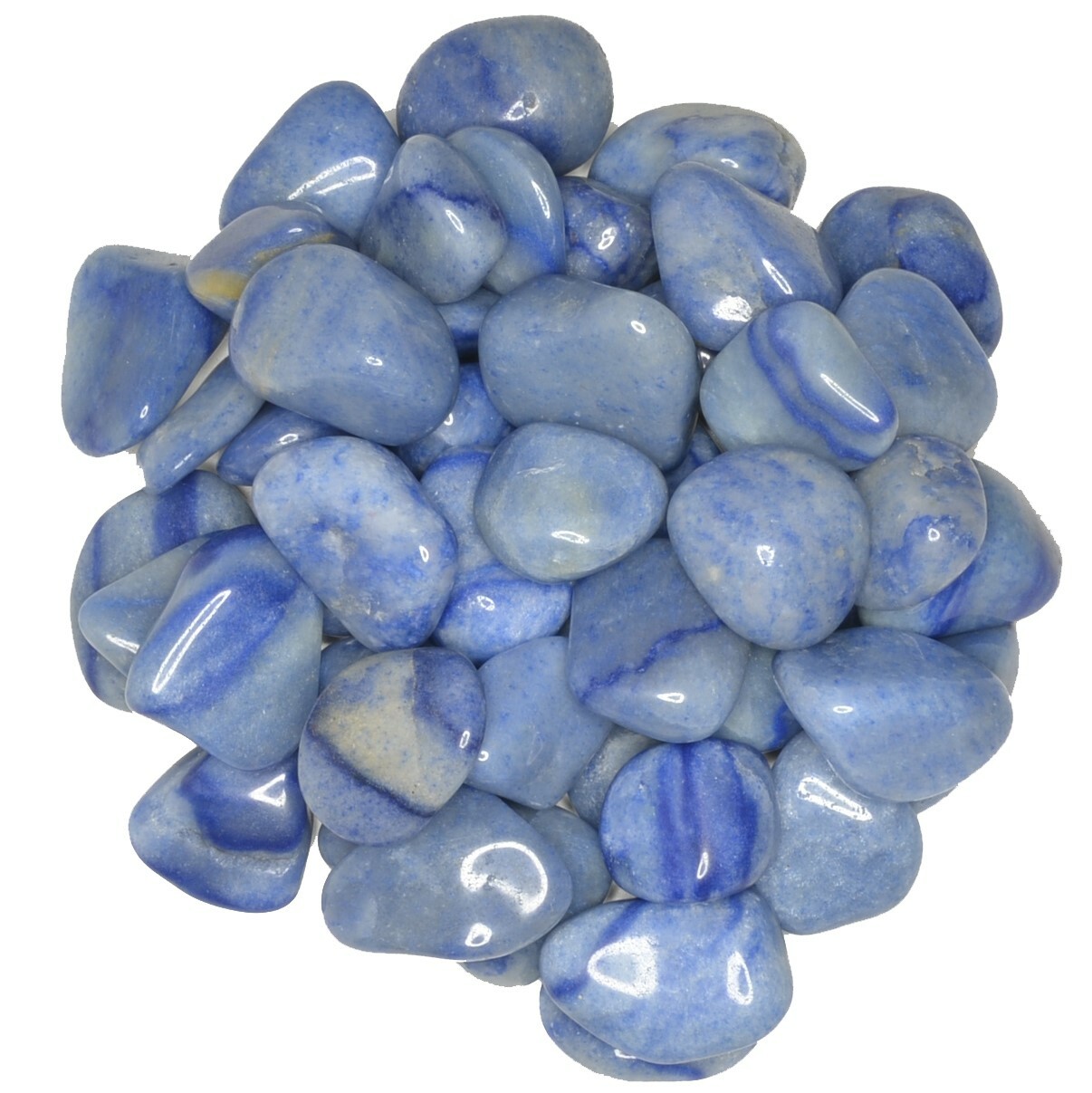 1/2 lb Blue Quartz Tumbled Stones – Grade 1 – Small – 0.75″ to 1.25″ Avg.