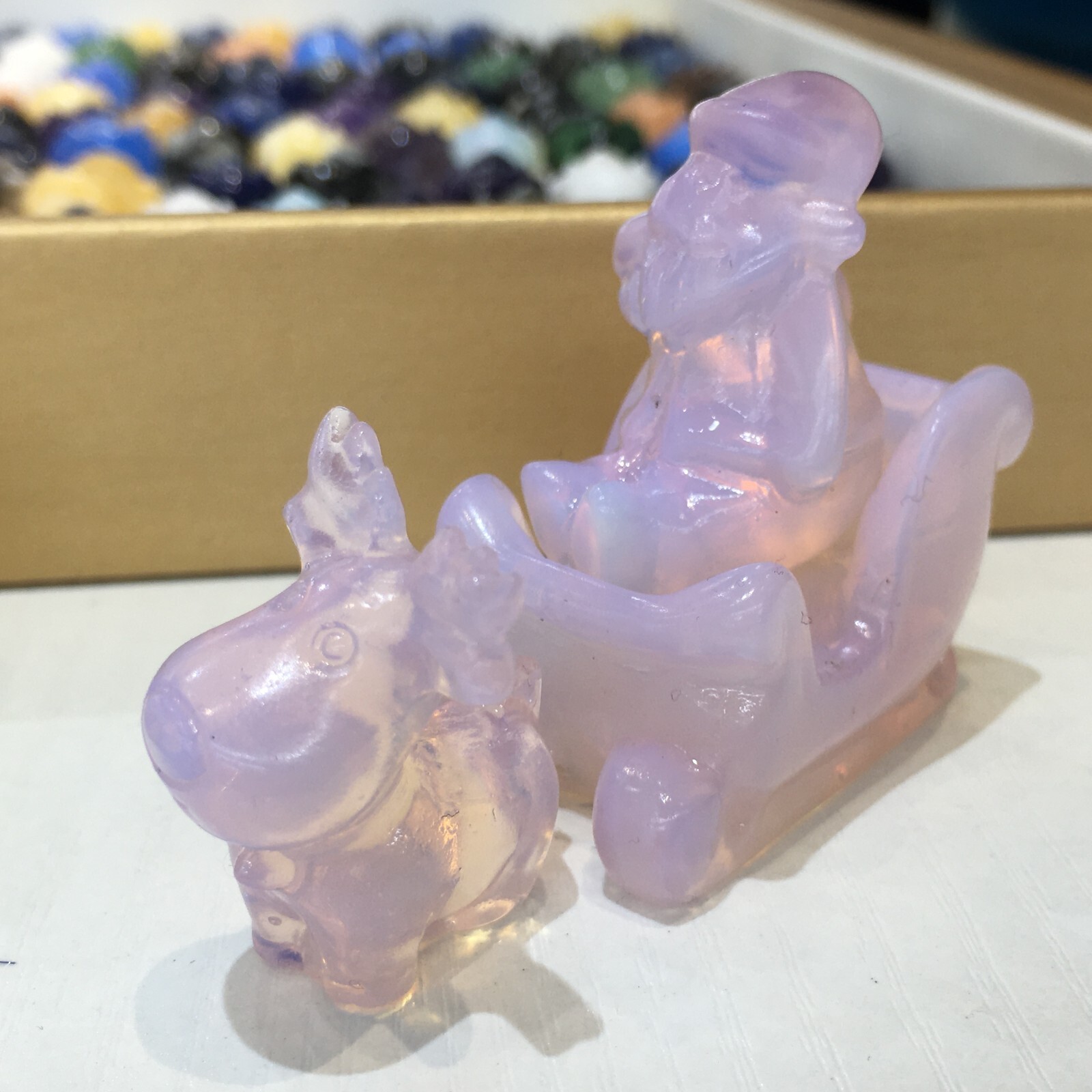 A combination of Natural Quartz hand Carved Christmas Presents crystal Reiki