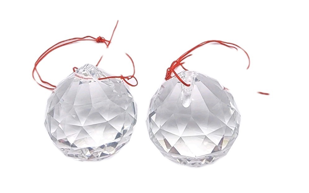 2 Pieces Amlong Crystal Clear Suncatcher Crystal Ball Prisms 50mm