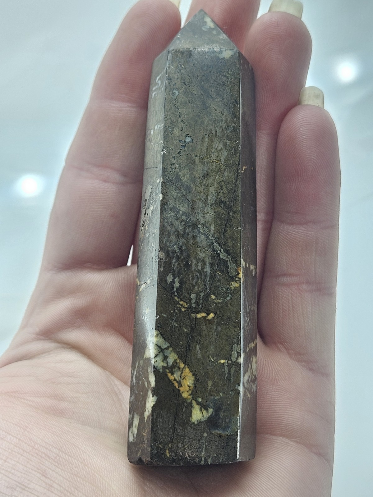 Genuine Polished Pyrite Point – Statement Stone for Wealth & Abundance