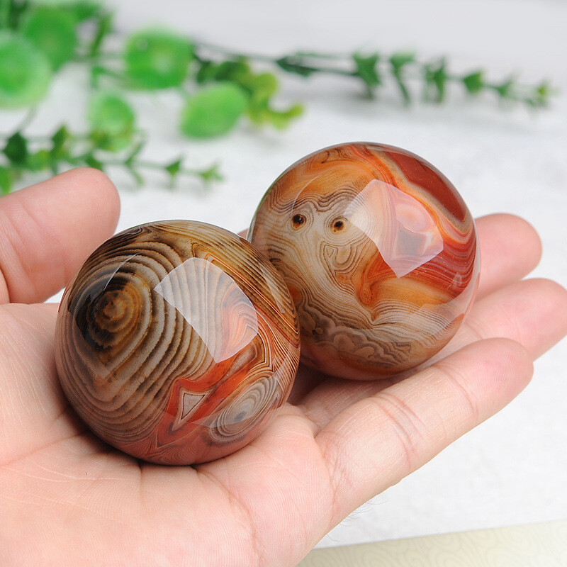 40mm Natural Quartz Crystal lace agate Sphere Ball Reiki Divination Ball Healing