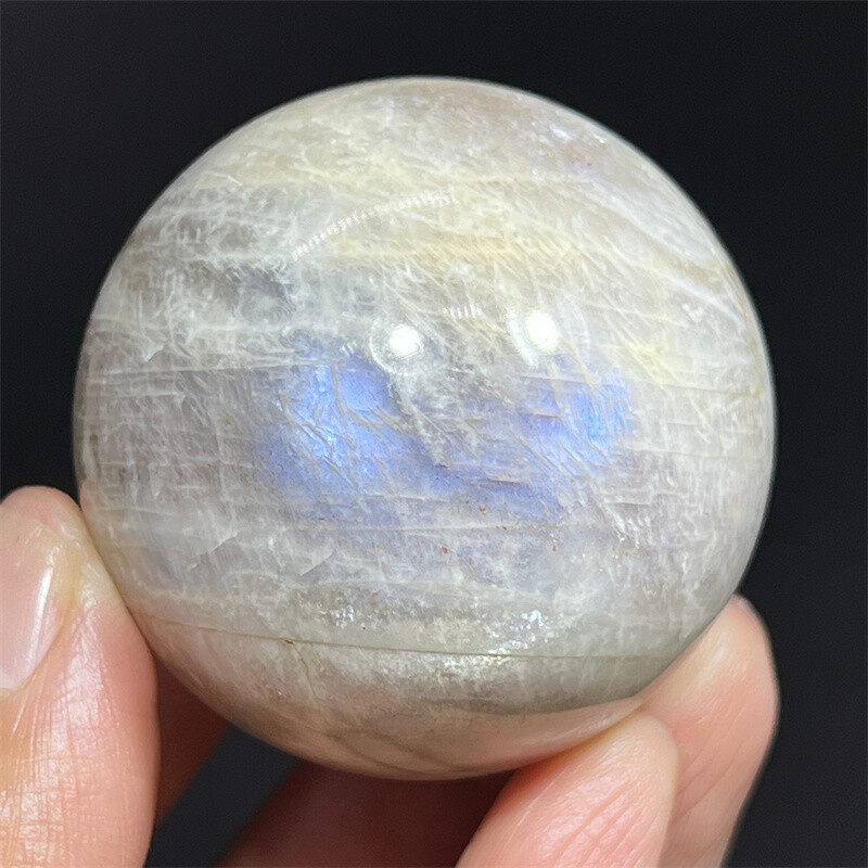 42mm+ Natural Gray moonstone sphere quartz Crystal starlight ball Healing 1pc