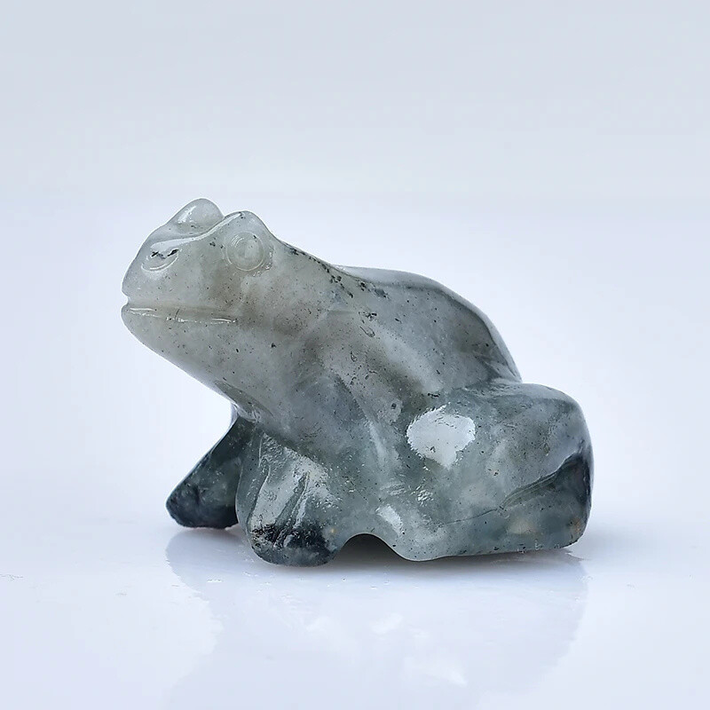 Natural Labradorite Frog Quartz Crystal Stone Froggy Carved Healing Reiki Decor