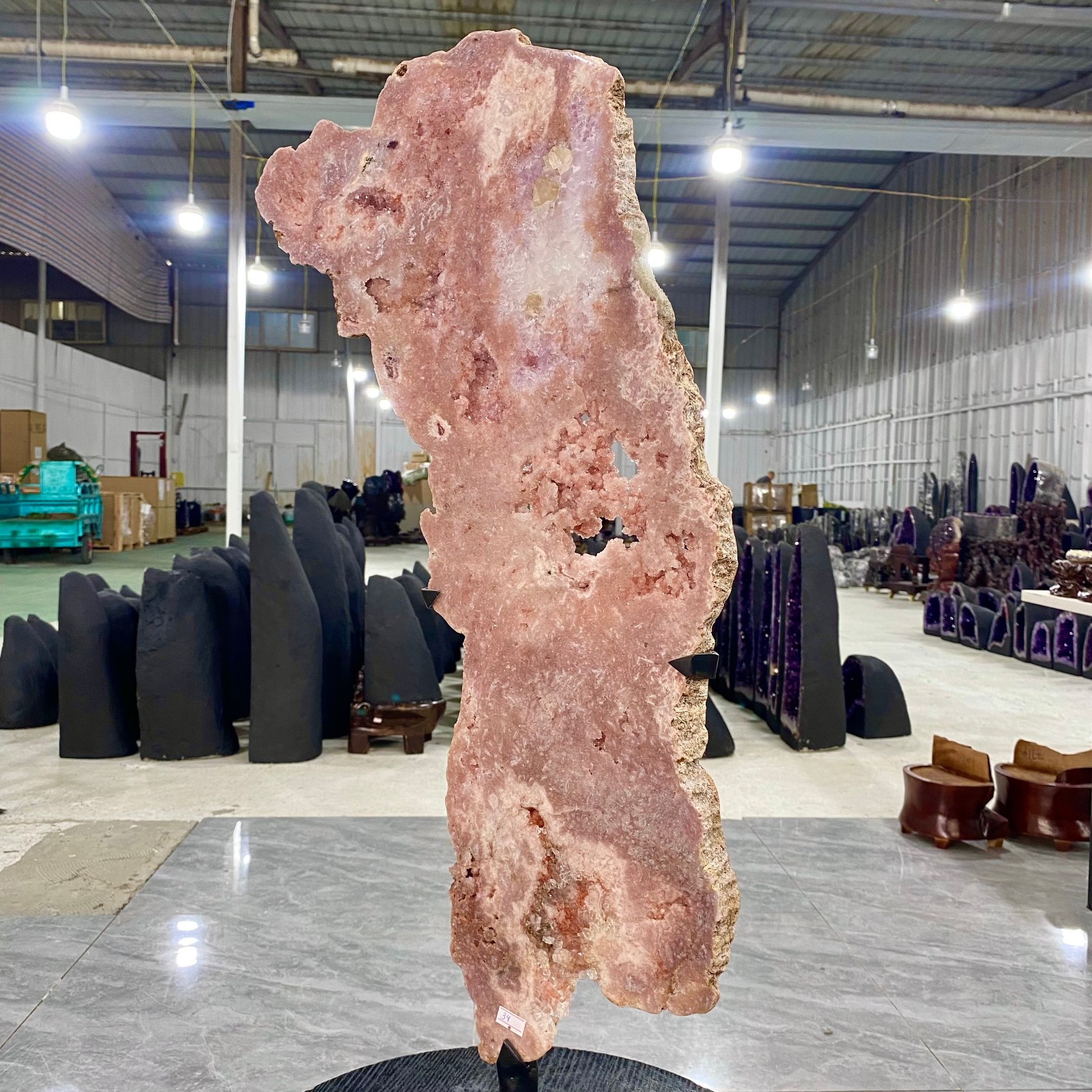 15LB Natural Pink Amethyst Slice Polished Crystal Slab Mineral Specimen Healing
