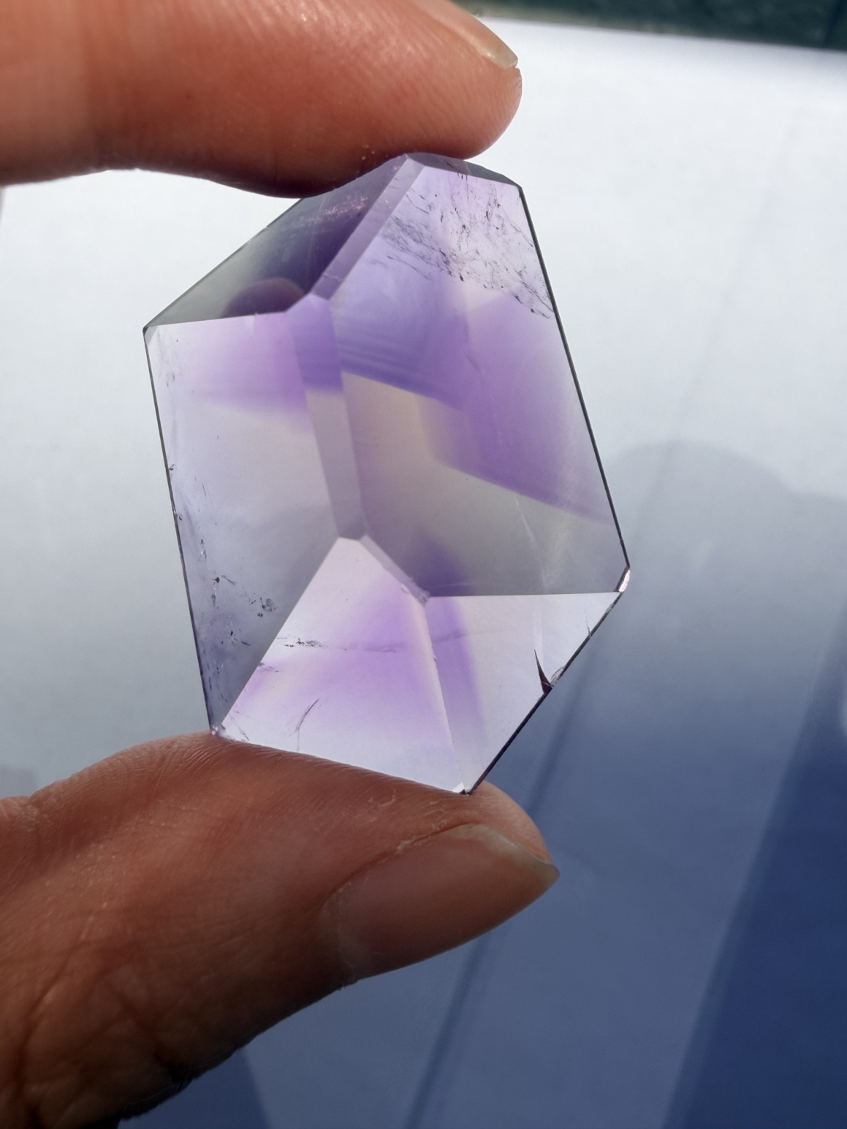 Gemmy Trapiche Phantom Amethyst Free Form From Brazil | Six-Spoke Wheel Phantom