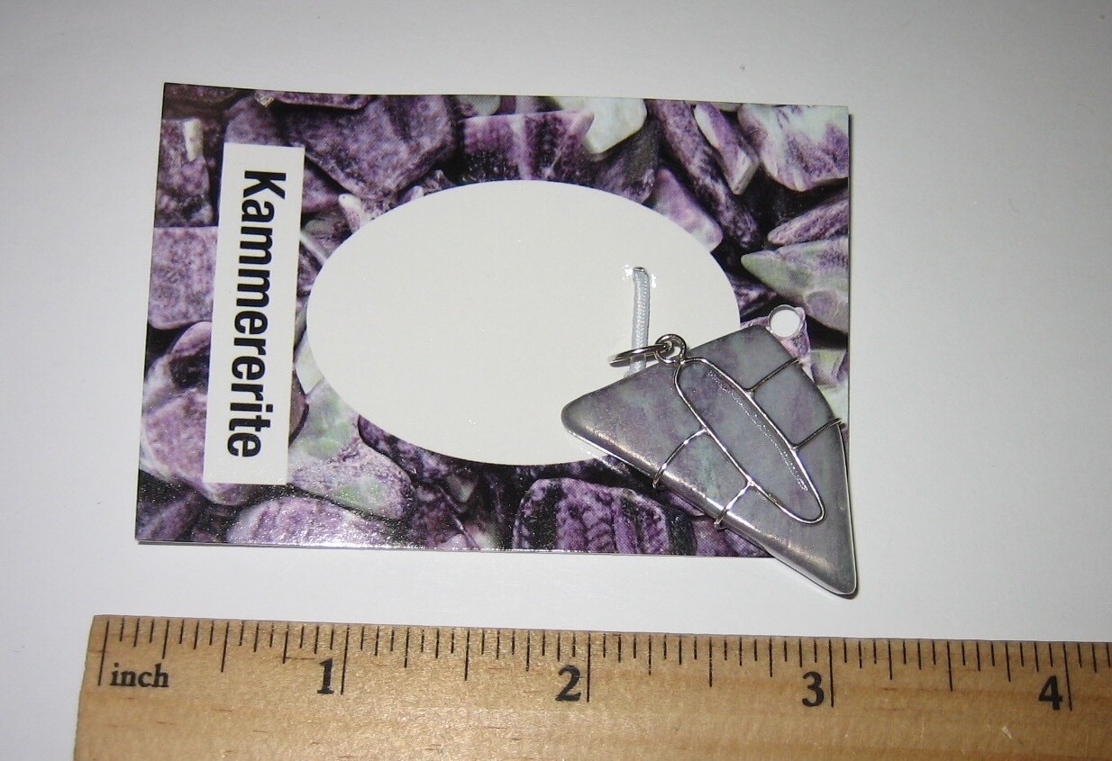 1.35″ RARE! TUMBLED KAMMERERITE STONE STERLING SILVER WIRE WRAP PENDANT *1