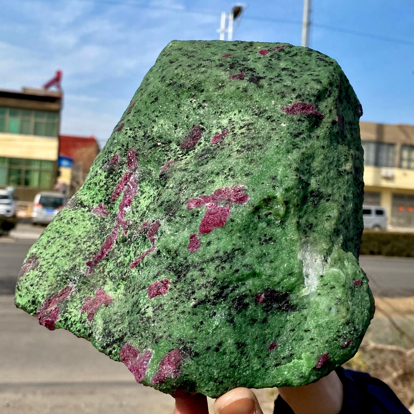 22LB Natural green Ruby zoisite (anylite) crystal Chakra Healing Energy