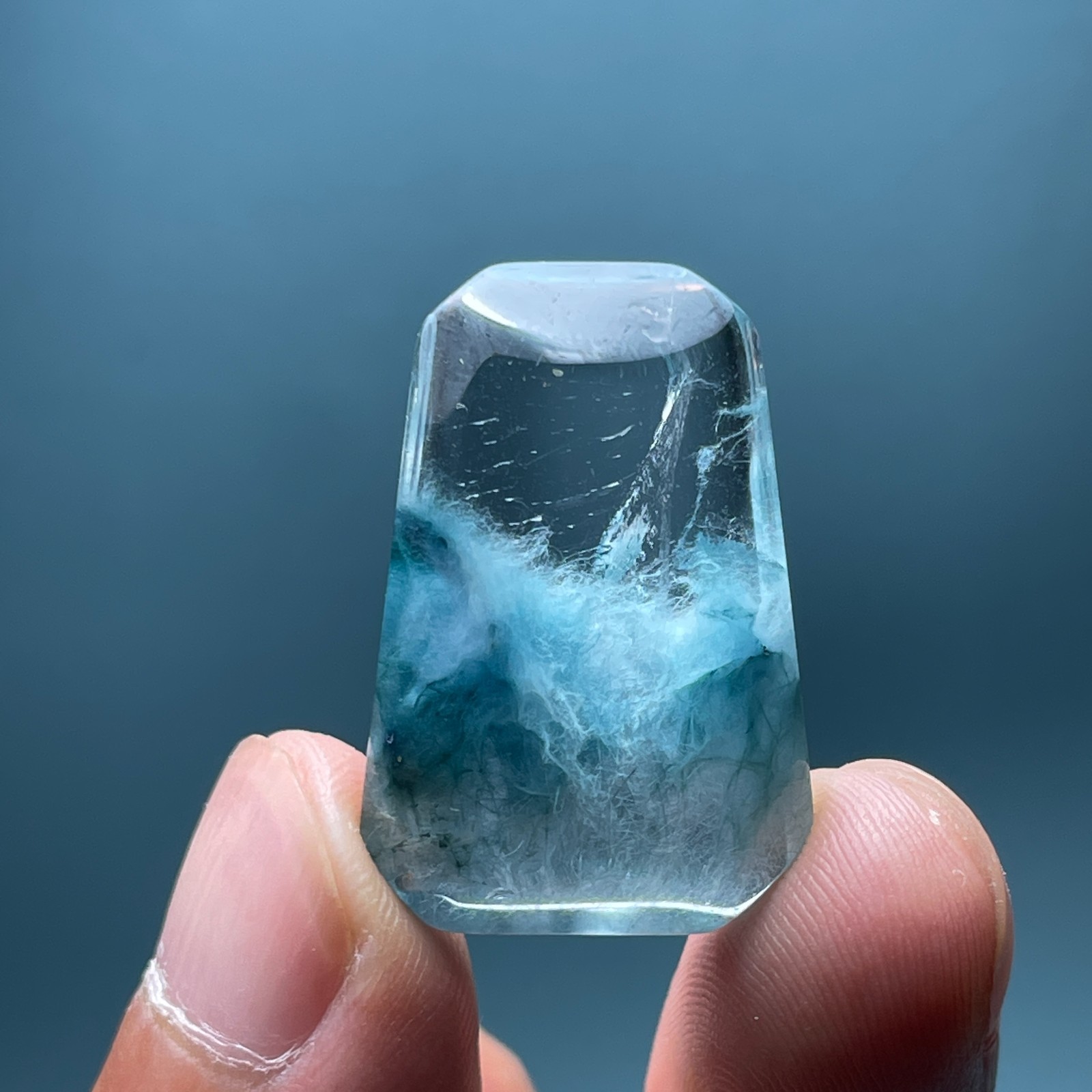 35Ct Natural Clear Beautiful Blue Dumortierite Crystal Quartz Polished Specimen