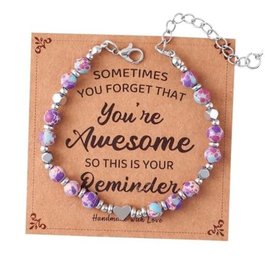 Birthday Bracelet: Natural Stone Healing Bracelet 6mm Emperor Purple