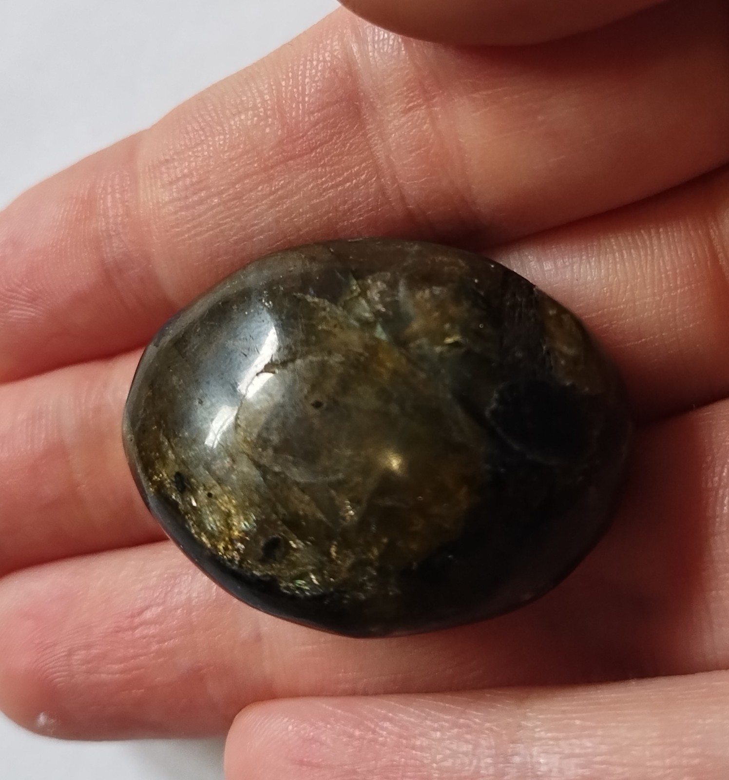 Multicolor Polished Labradorite Crystal 90 Carat 1 Inch Tumbled Palm Stone Gem
