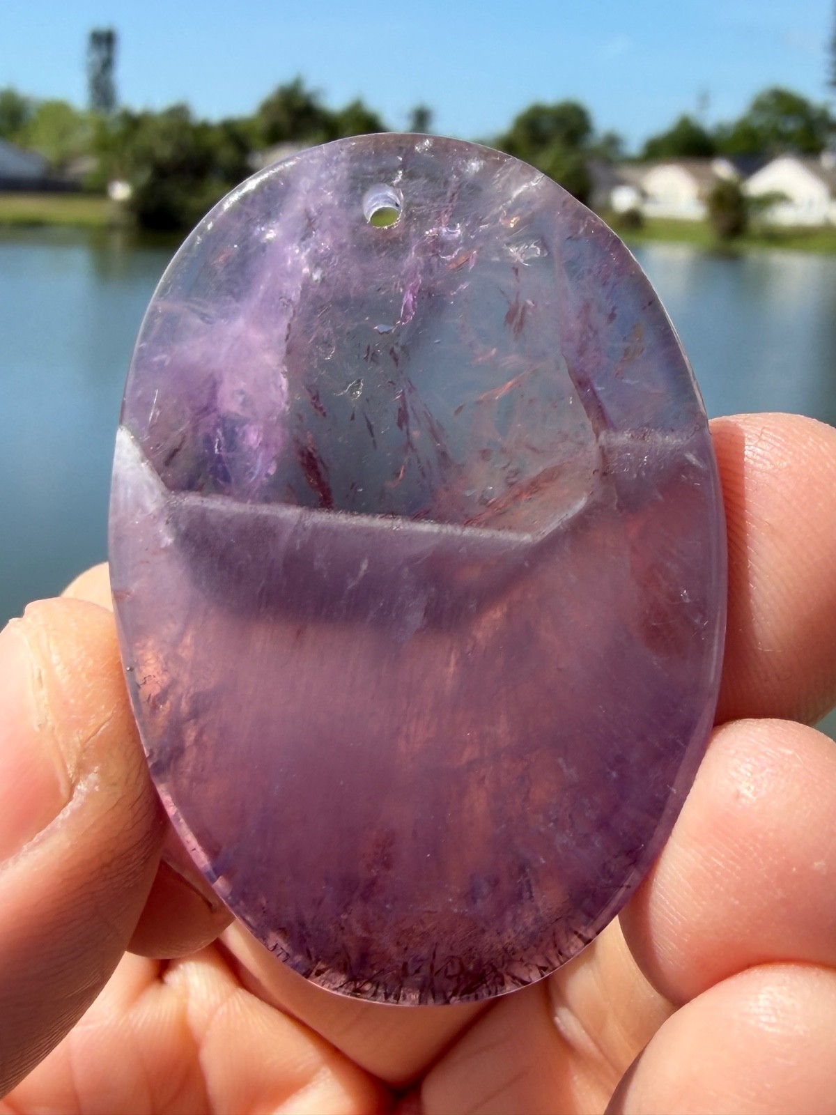 Auralite 23 Crystal Polished Pendant from Canada 1.75″ x 1.5″