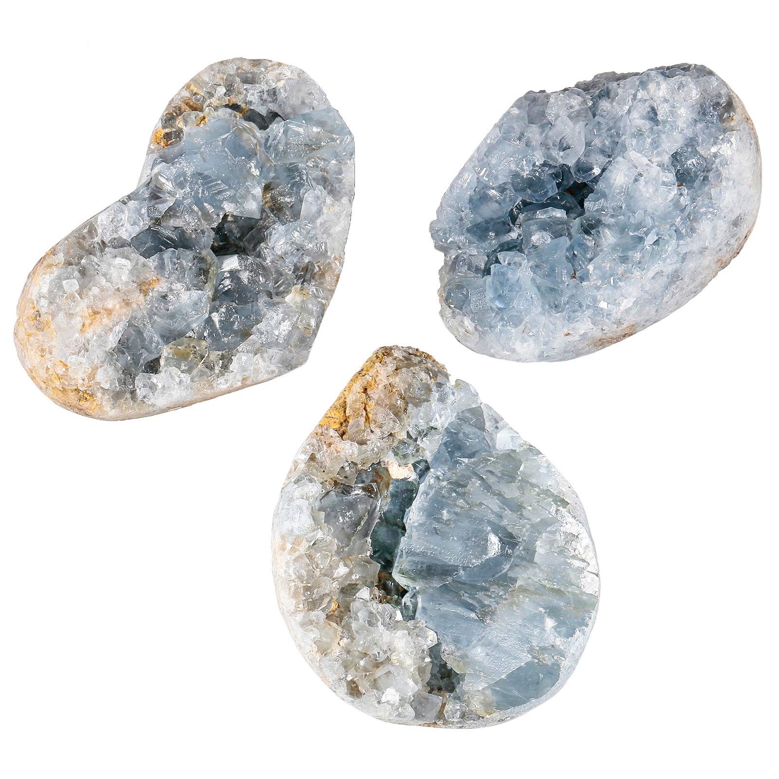 Natural Raw Blue Celestite Mineral Healing Crystal Cluster Geode Irregular Ho…