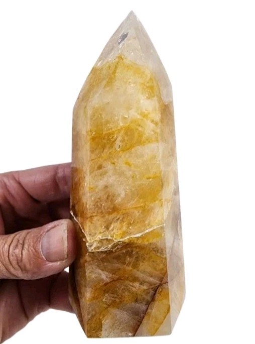 Golden Healer Quartz Polished Tower Brazil 271.1 grams