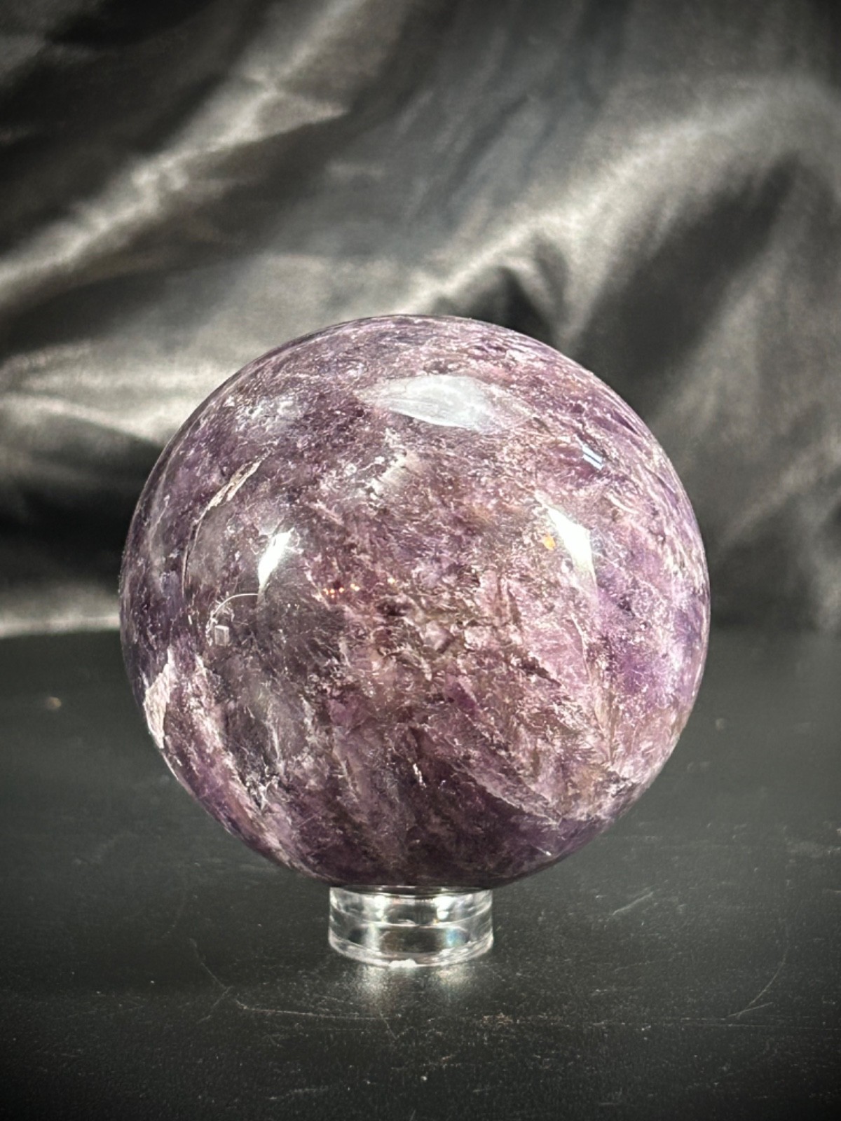 2.31″ Beautiful Amethyst Sphere With Acrylic Stand 9.9oz (282 grams)