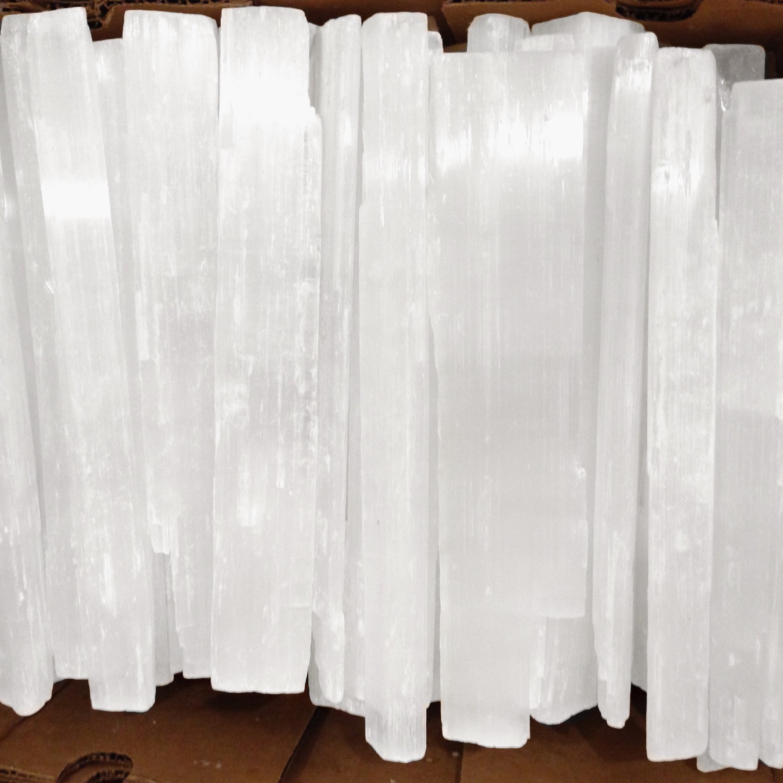 Lb LOT Selenite Logs ” Natural Crystal Wands XL Bars 14″ Sticks BULK Wholesale