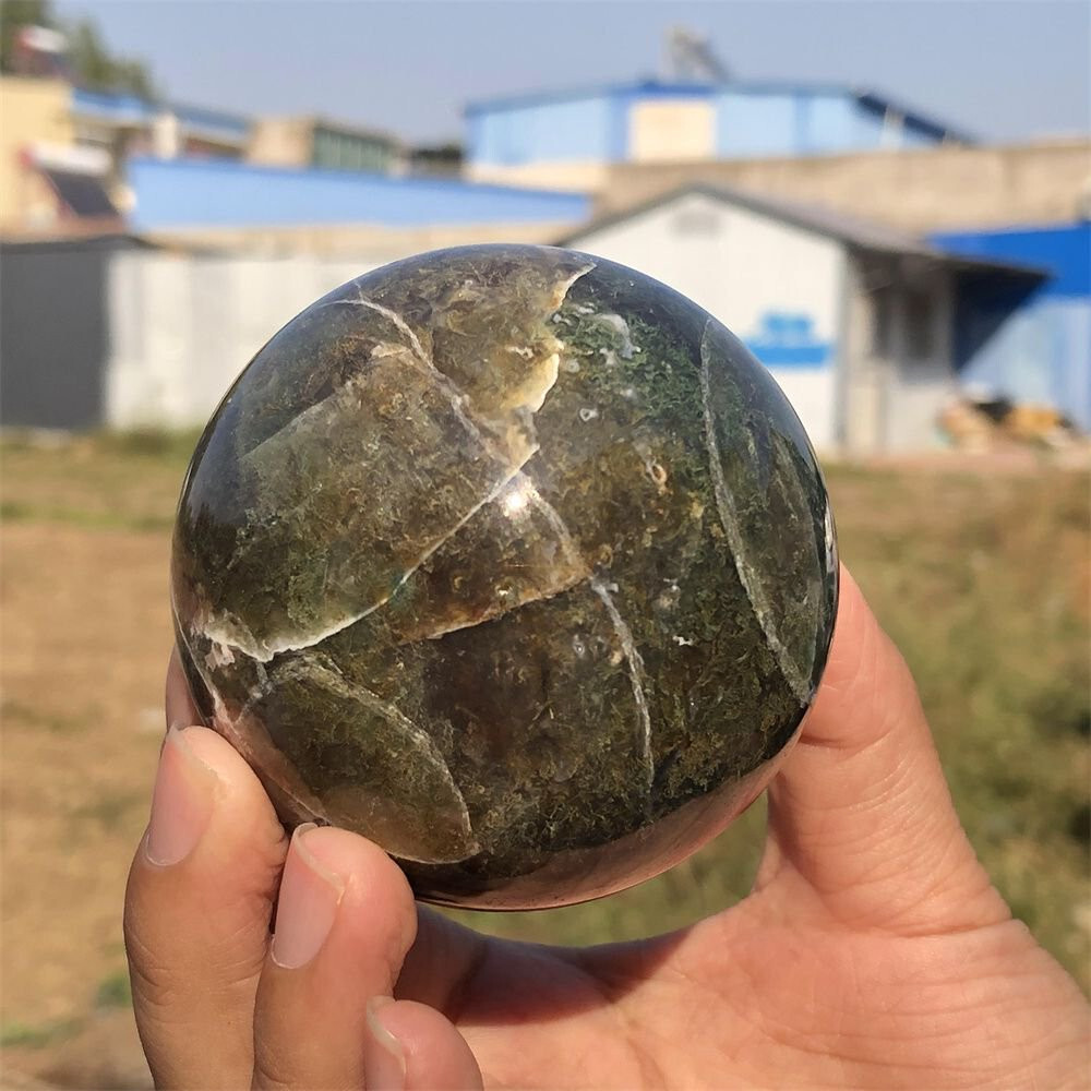 60mm Natural Ocean Jasper Ball Quartz Crystal Sphere Reiki Healing 1pc